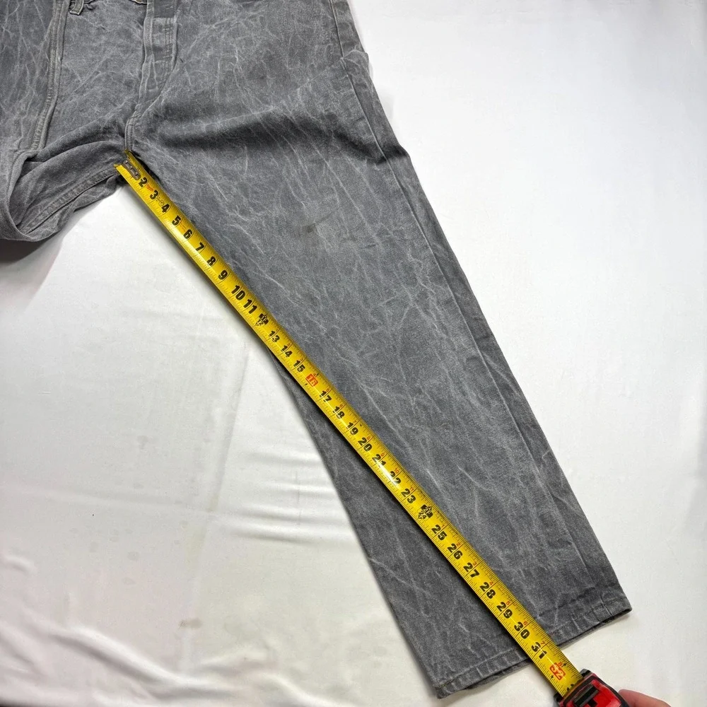 Levi's‎ 501 Straight Leg Button-Fly Jeans Mens Size 42x30 Gray Denim Cotton